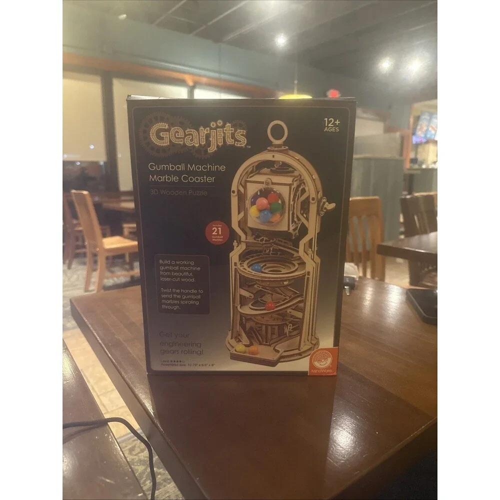 Gearjits: Gumball Machine Marble Coaster – Wooden 3D Building Puzzle